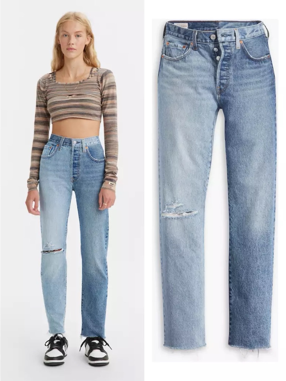 Levi’s 501 Two Tone Jeans in Blue and Light Blue